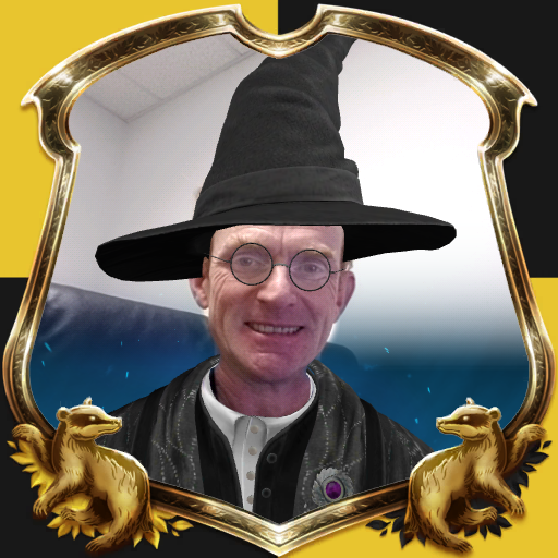 A picture of me, Richard J Foster, taken from the Harry Potter:Wizards Unite augmented reality game